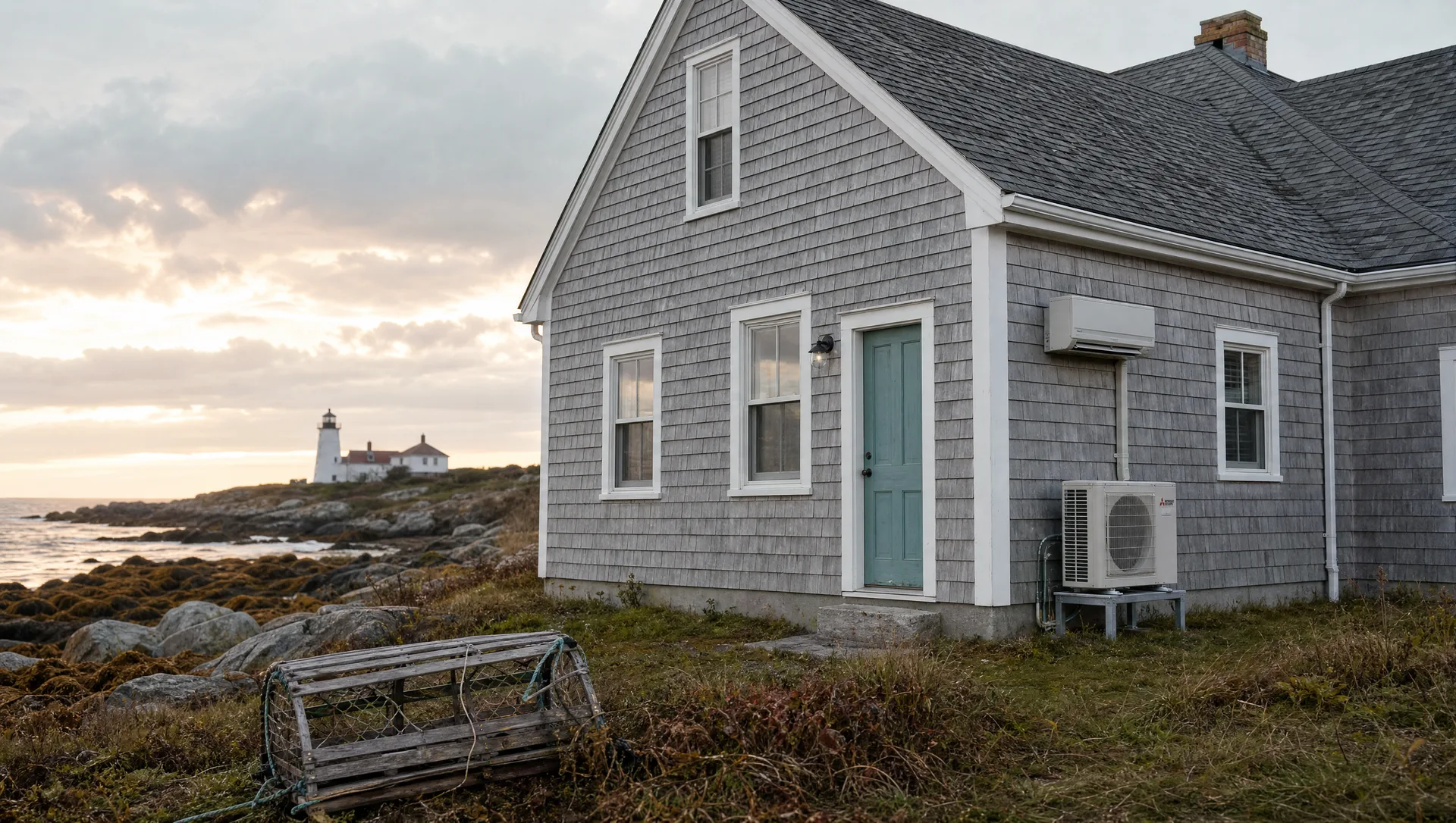 Halifax, NS with a heat pump installed — Halifax Harbour and the Citadel visible in the scene